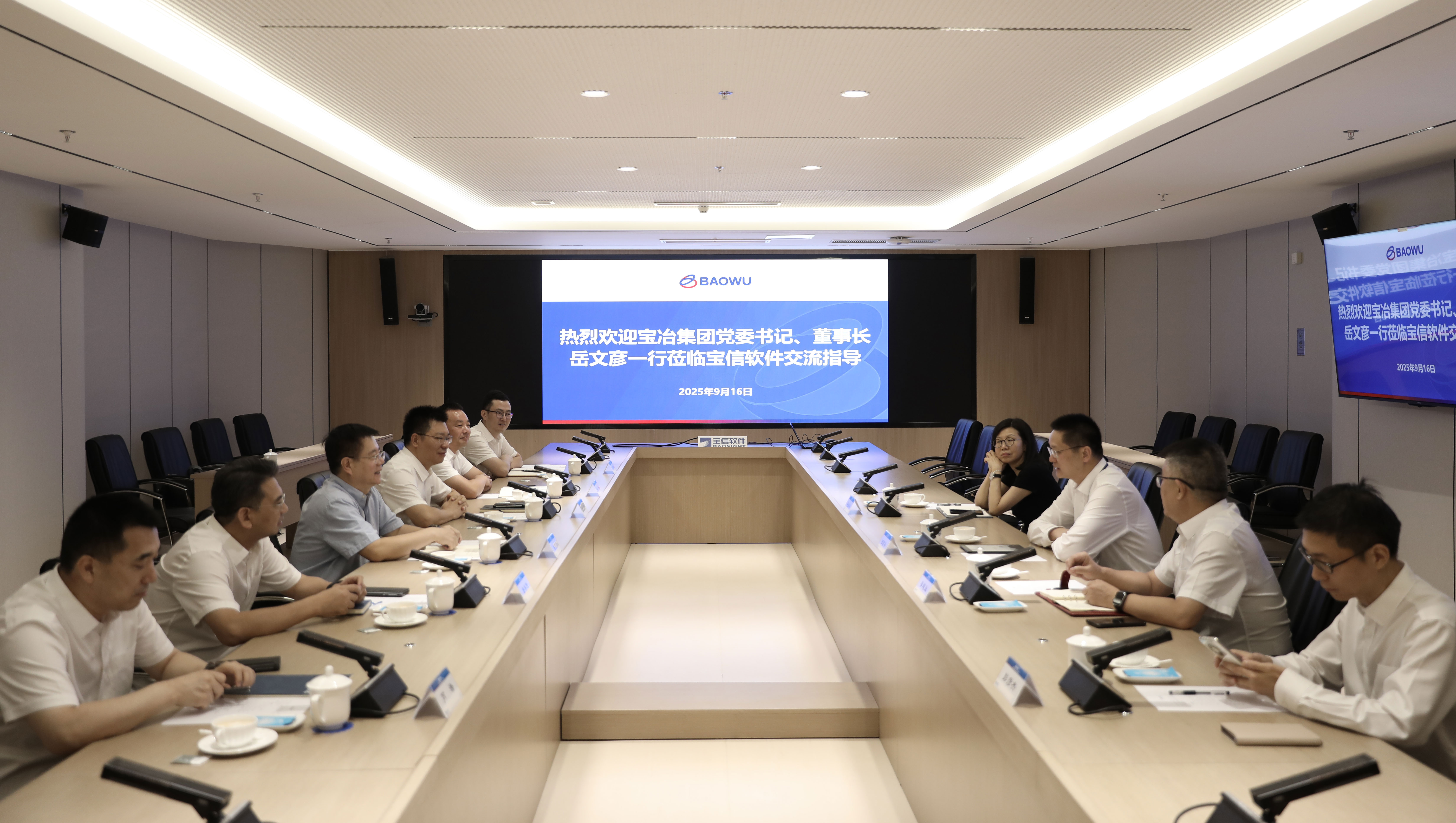 岳文彦一行造访宝信软件党委书记、董事长田国兵